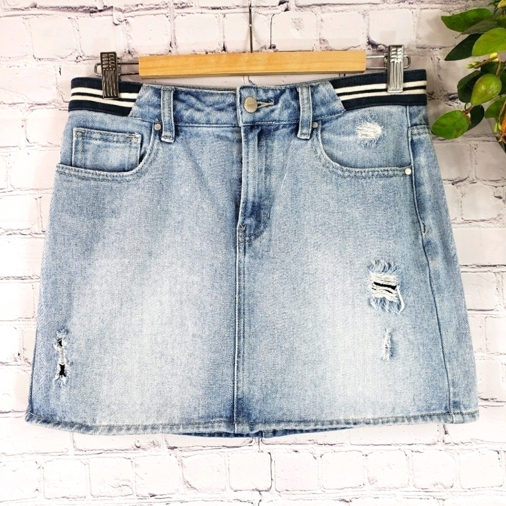 KENDALL & KYLIE Distressed Denim Skirt Size 27